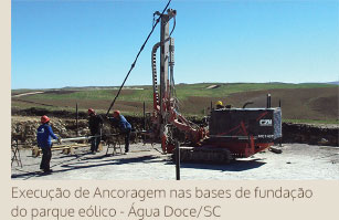 Execução de Ancoragem nas bases de fundação do parque eólico - Água Doce/SC